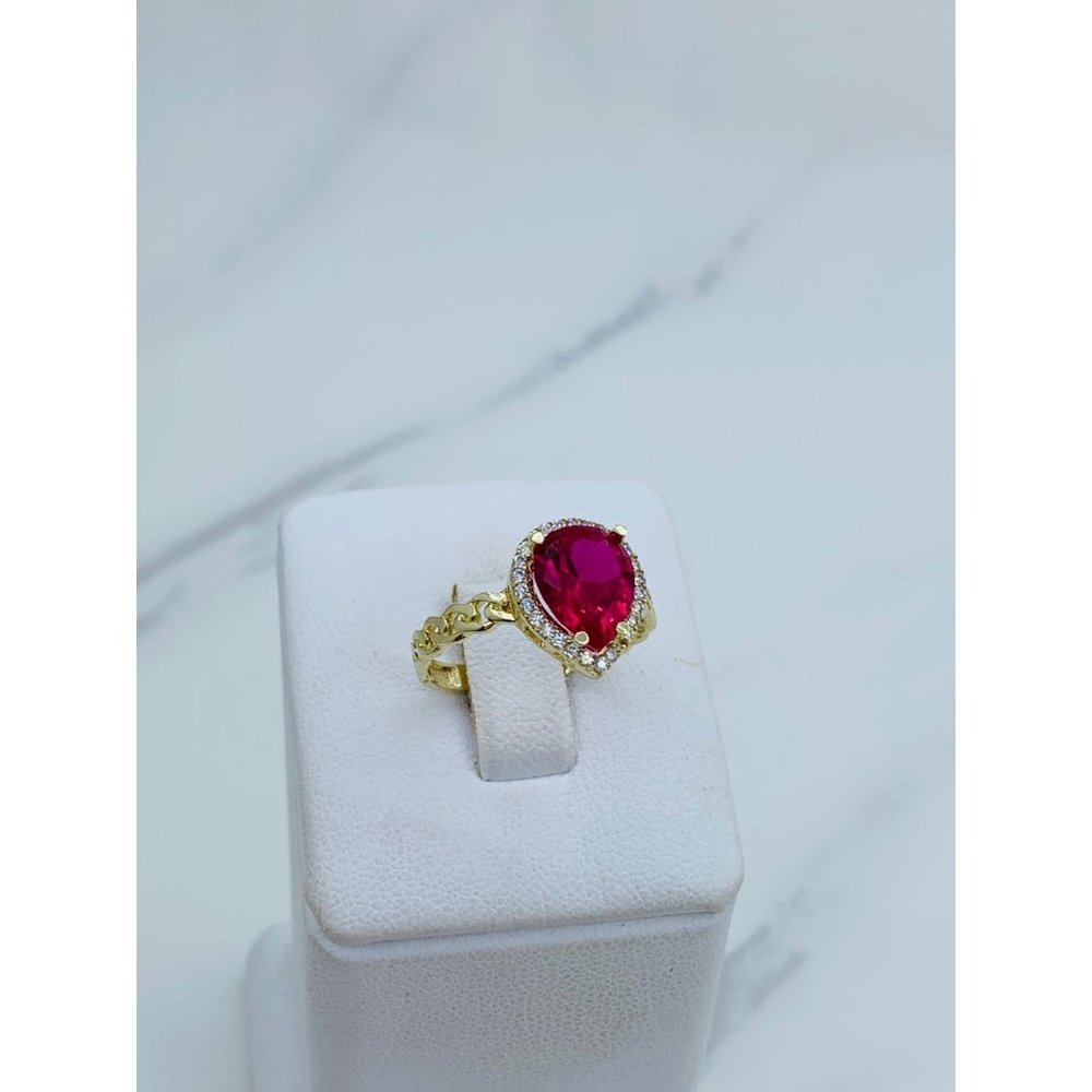 ❤️ 10k solid Gold Ring Red cocktail ❤️ Size 8 ❤️